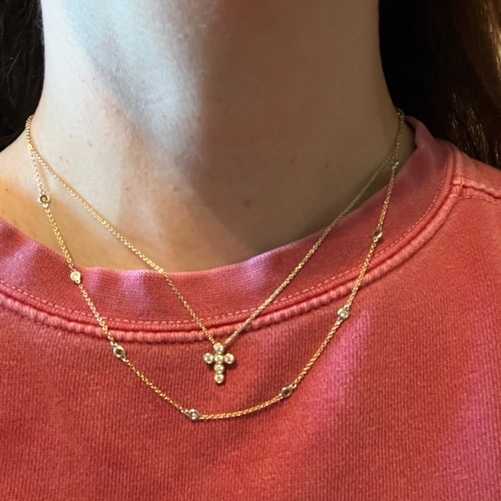 Diamond by the yard necklace (alternating diamond and citrine)